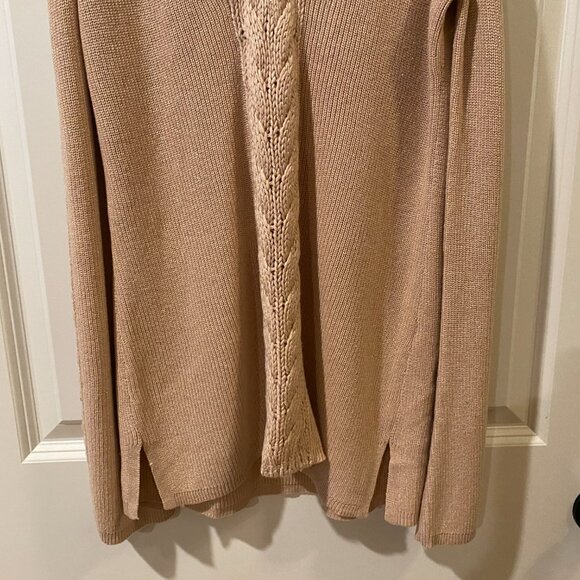 WHBM Pink Sweater w Silver Metallic Shimmer Detailing Size Medium - Picture 5 of 9